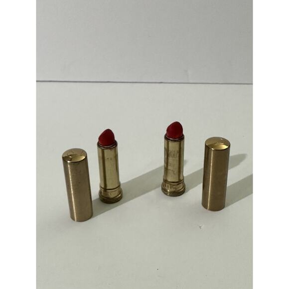 2 Dana Tabu Lipstick 60’s Metal Golden Plated Case Bermuda True Red Vintage RARE - Picture 4 of 8
